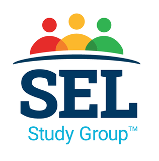 The SELSG+ Logo - there is three outlines of people in red, yellow and green. Underneath is the text SEL Study Group